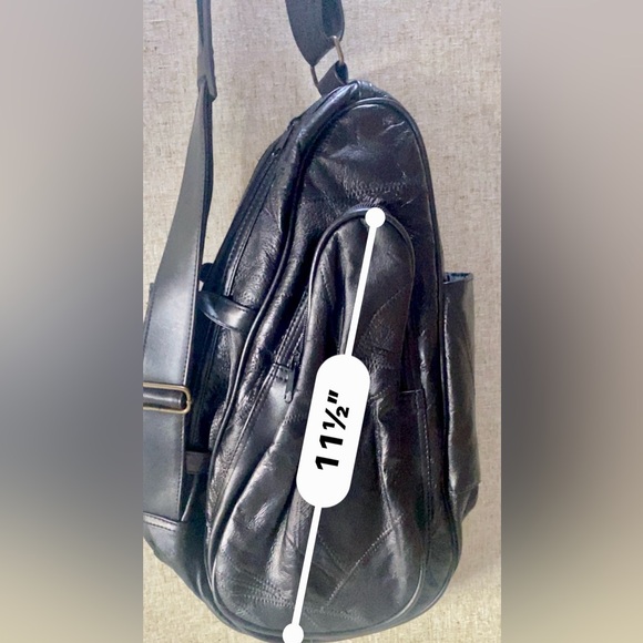 Comfort Carry-All Crossbody Sling Black Patchwork Shoulder Bag Ergo Purse Unisex - Picture 6 of 16